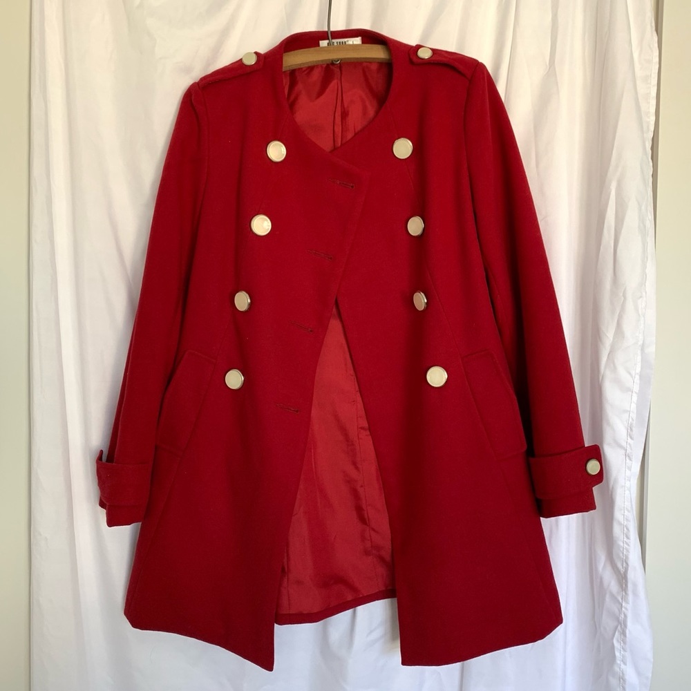 Red Double Breasted Coat